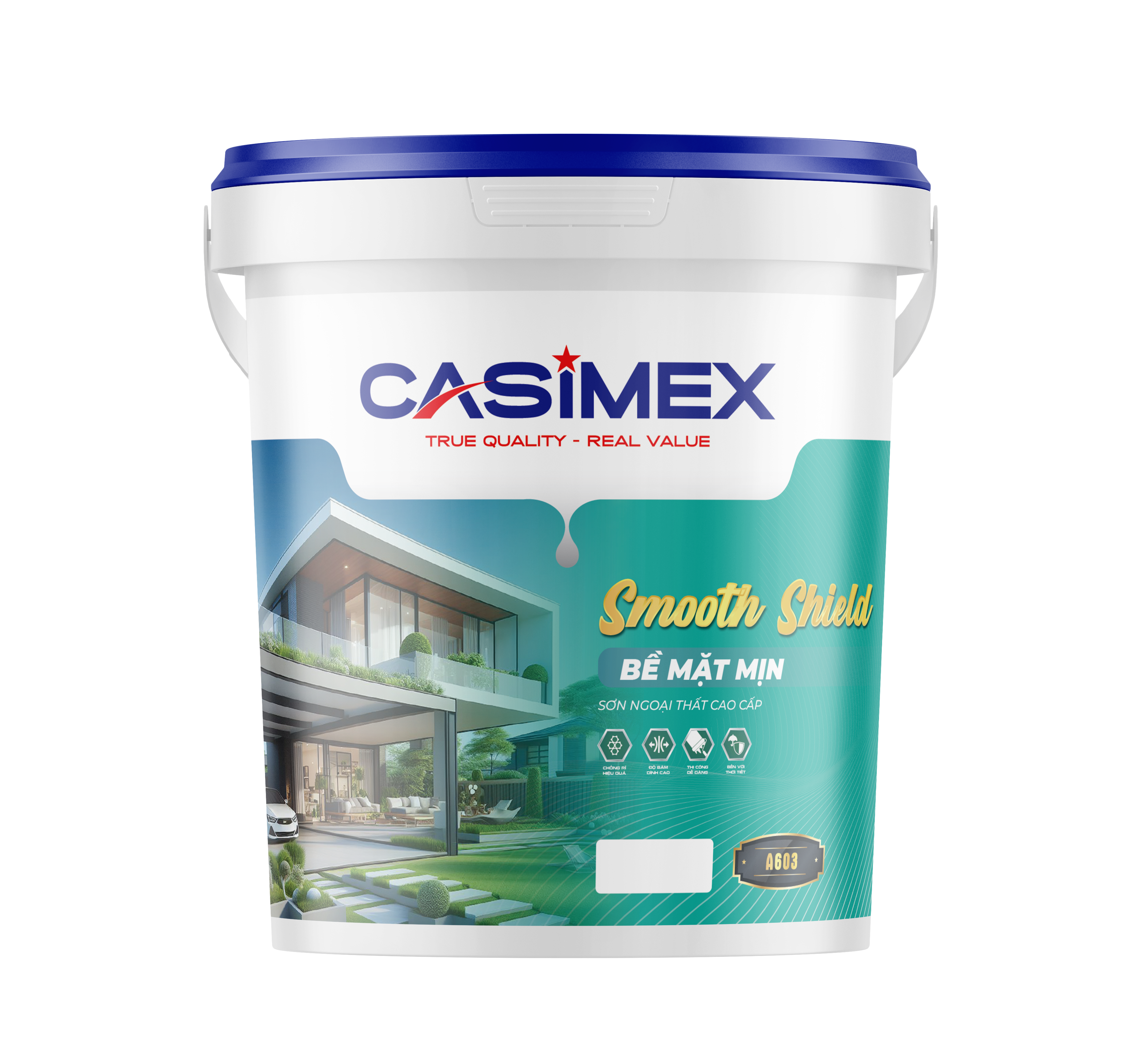 Sơn ngoại thất cao cấp bề mặt mịn Smooth Shield A603